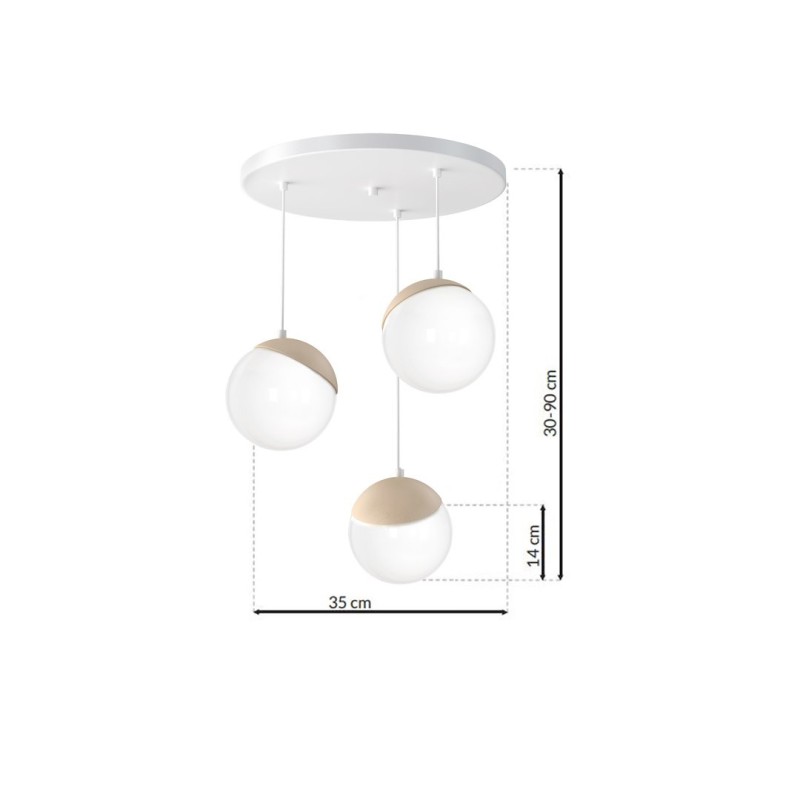 Lampa wisząca SFERA WOOD 3xE14