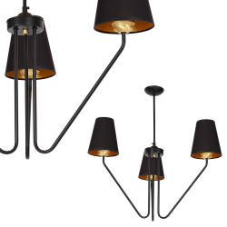 VICTORIA BLACK Chandelier 3xE27