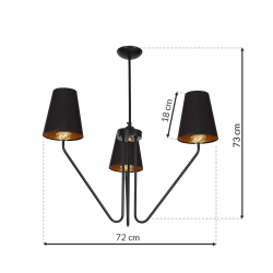 Люстра VICTORIA BLACK 3xE27