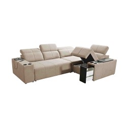 Milano II Corner Sofa with Sleeping Function – Woven Fabric, Verita 76 Verita 09