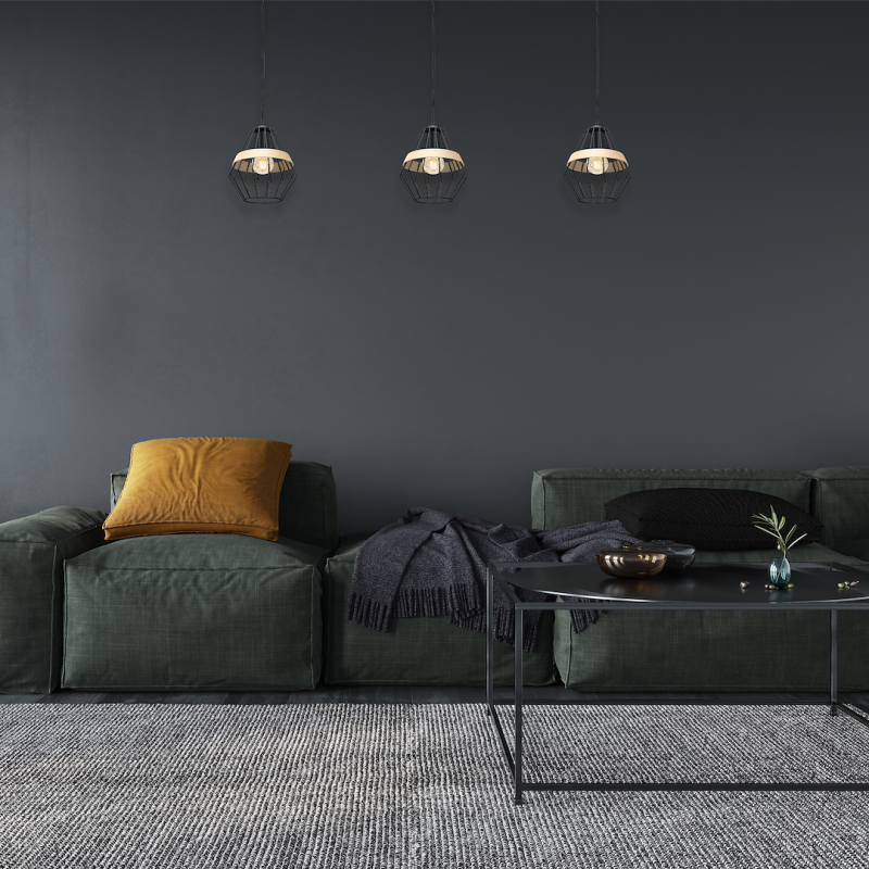 CLIFF BLACK Hanging Lamp 1xE27