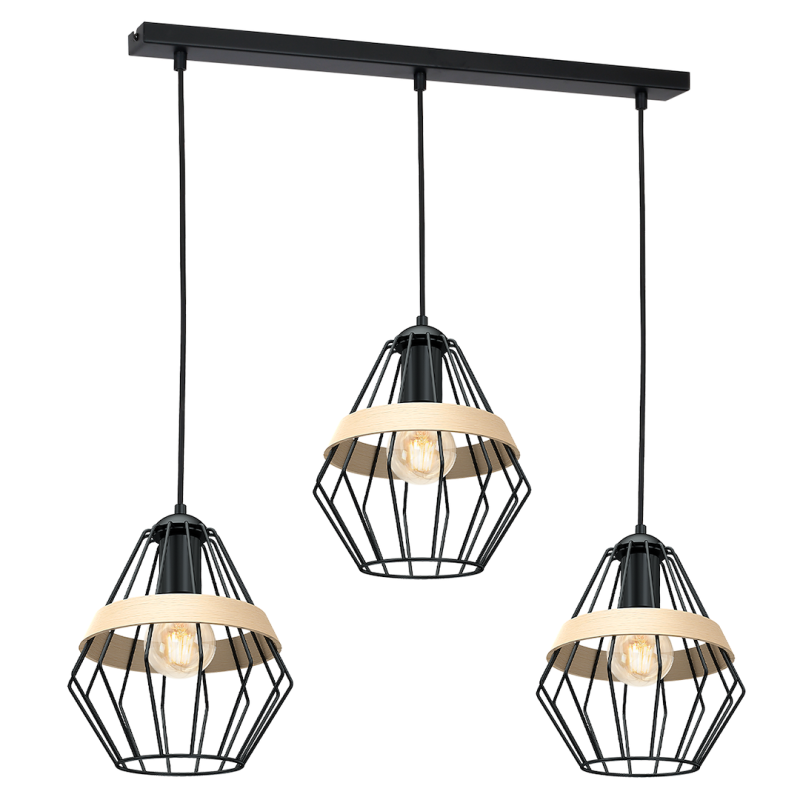 CLIFF BLACK Pendant Lamp 3xE27