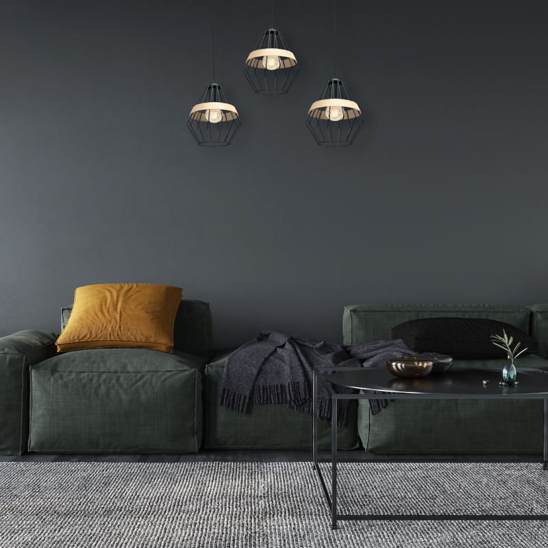 CLIFF BLACK Pendant Lamp 3xE27