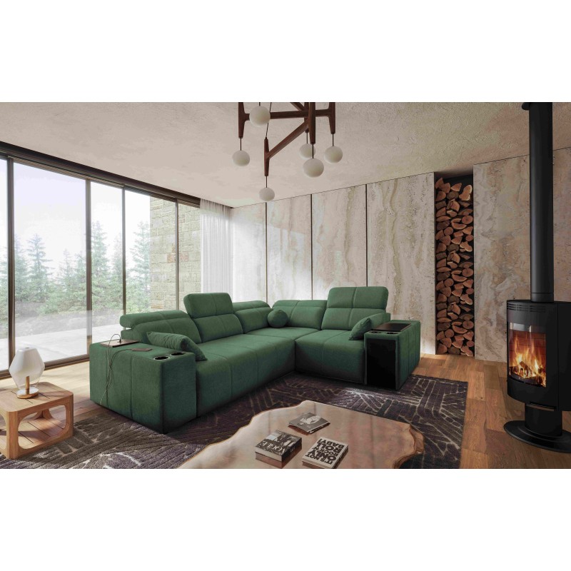 Milano II corner sofa with sleeping function – Woven, Verita 75 Verita 09