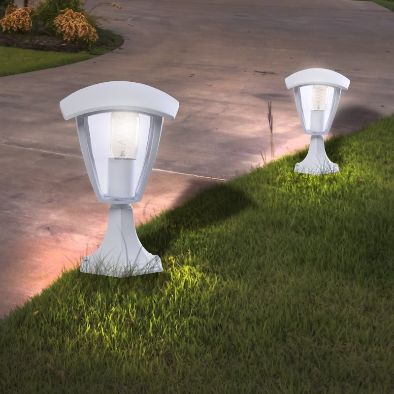 Fox 1xE27 Small White Standing Garden Lamp