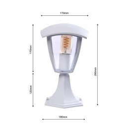 Fox 1xE27 Small White Standing Garden Lamp