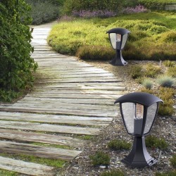 Stehende Gartenlampe FOX BLACK 1xE27 Klein