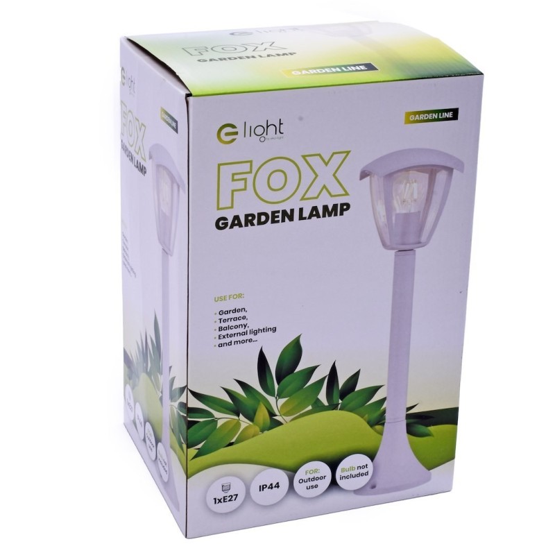 Stehlampe für den Garten Fox 1xE27 Groß Weiß
