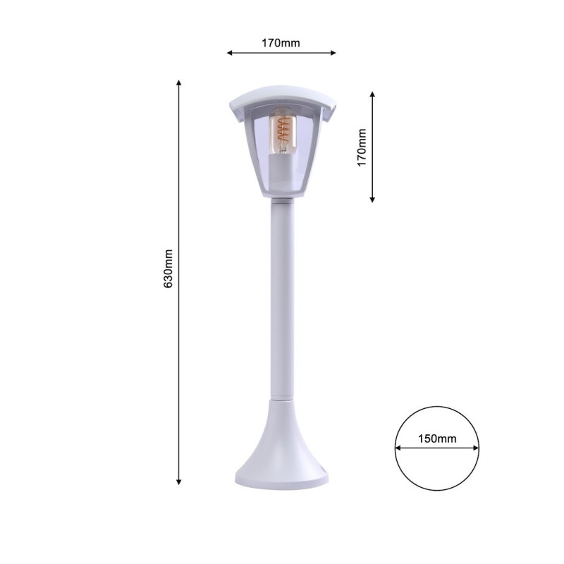 Standing garden lamp Fox 1xE27 Large White