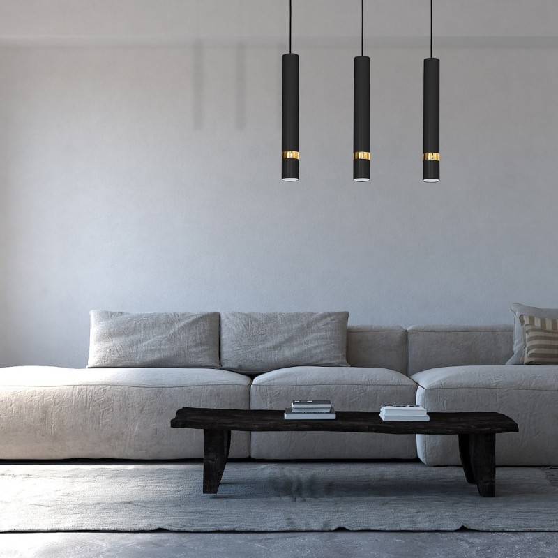 Lámpara colgante JOKER BLACK/GOLD 3xGU10