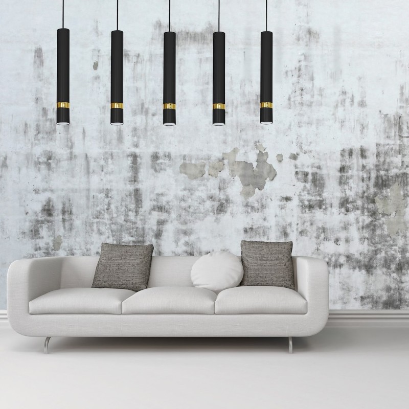 JOKER BLACK/GOLD Hanging Lamp 5xGU10