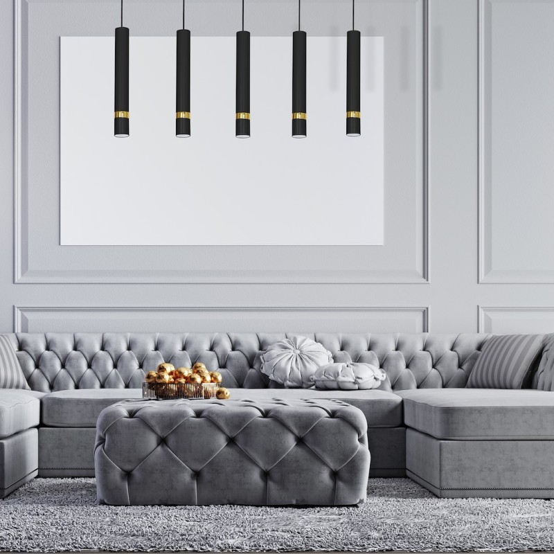 JOKER BLACK/GOLD Hanging Lamp 5xGU10