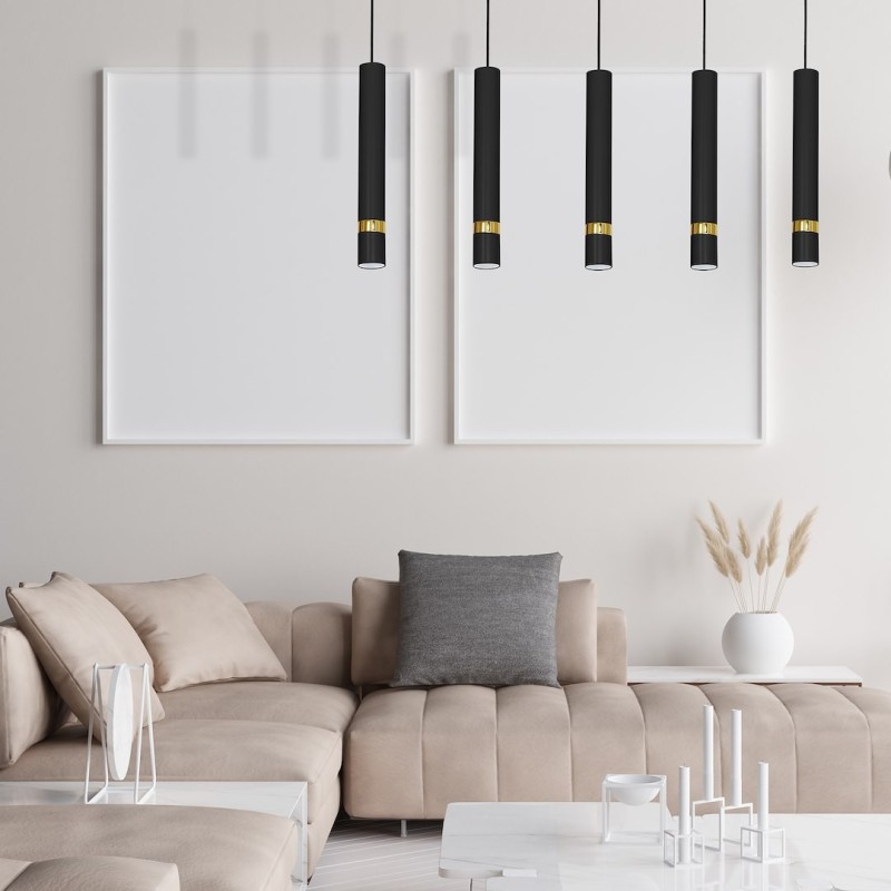 JOKER BLACK/GOLD Hanging Lamp 5xGU10