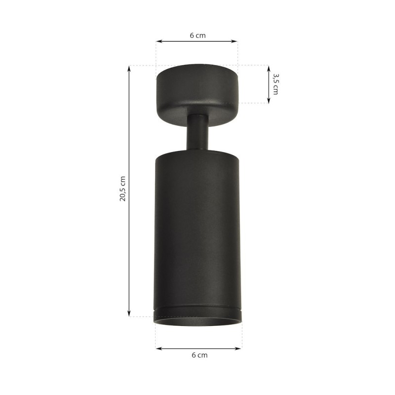 Montura Mica Spot Negra 1xGU10