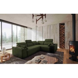 Milano II Corner Sofa with Sleeping Function – Woven Fabric, Verita 39 Verita 09