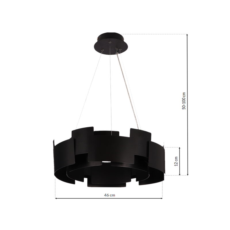 Hängeleuchte TORINO SCHWARZ 24W LED