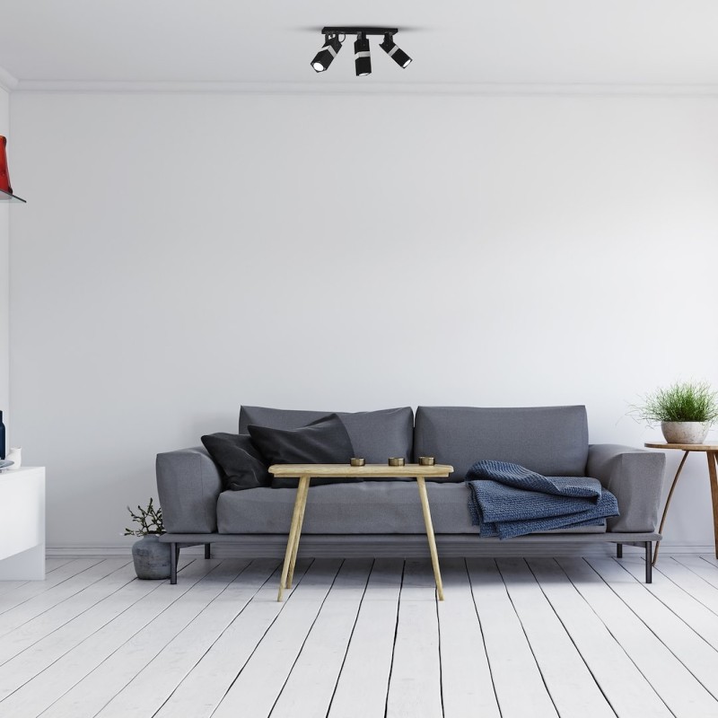 VIDAR BLACK/CHROME Ceiling Lamp 3xGU10