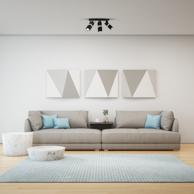 Lámpara de techo VIDAR BLACK/CHROME 3xGU10