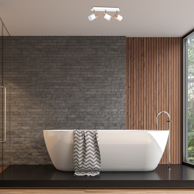 Стельова лампа Joker 3xGU10 Білий/Дерево