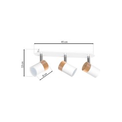 Lámpara de techo Joker 3xGU10 Blanco/Madera