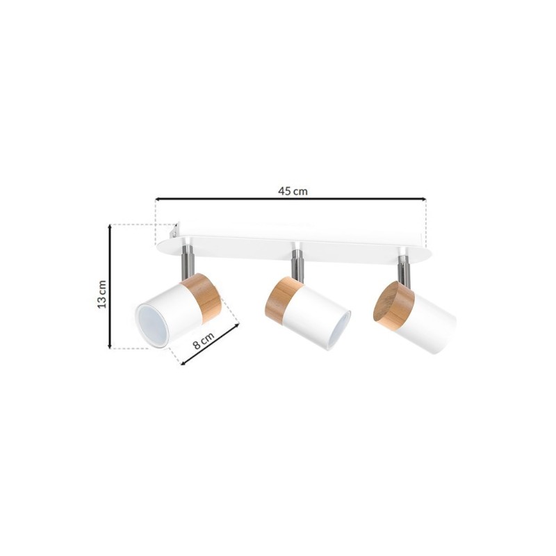 Ceiling lamp Joker 3xGU10 White/Wood