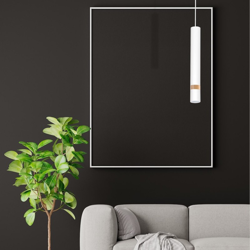 JOKER WHITE/WOOD Pendant Lamp 1xGU10