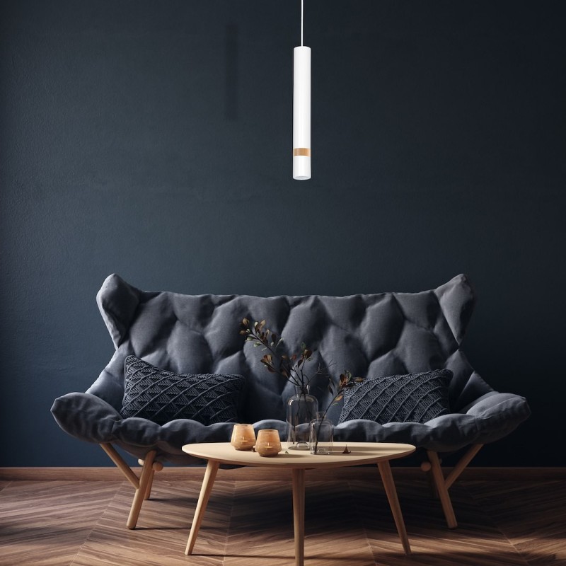 JOKER WHITE/WOOD Pendant Lamp 1xGU10