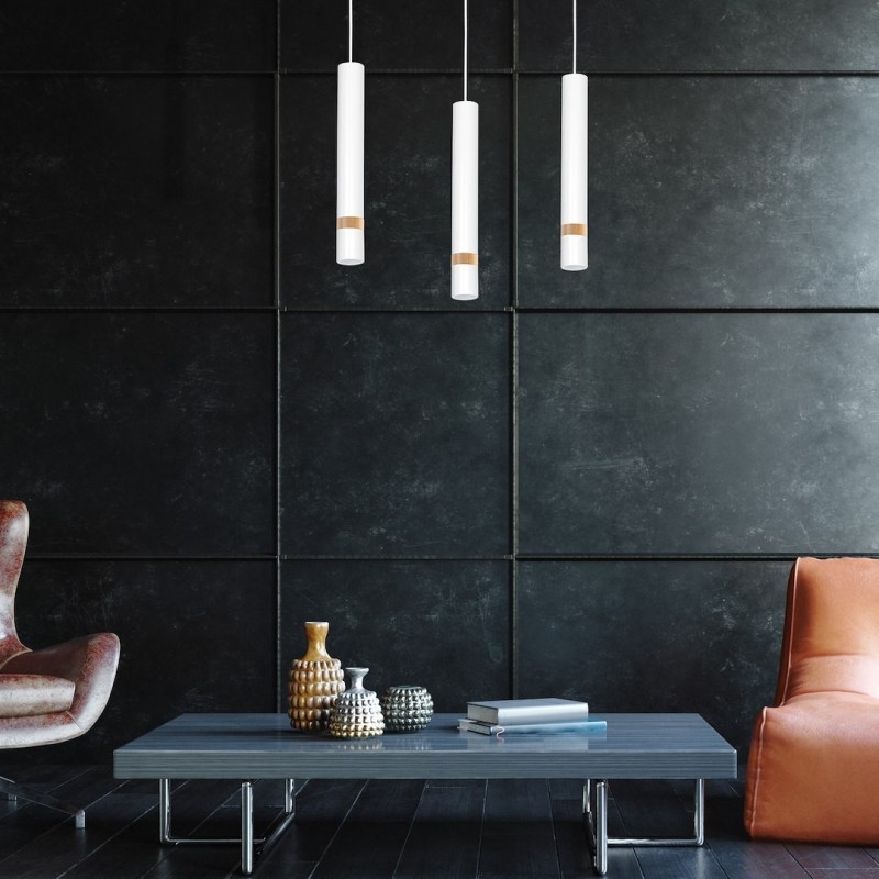 Підвісний світильник JOKER WHITE/WOOD 3xGU10