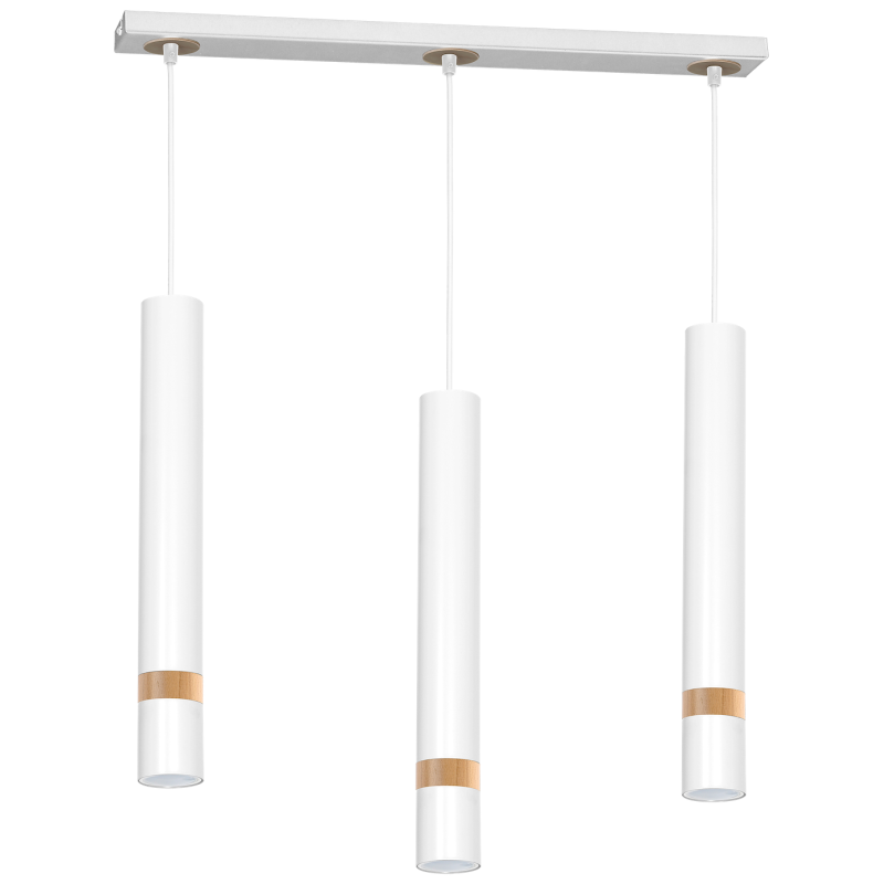 JOKER WHITE/WOOD Pendant Lamp 3xGU10