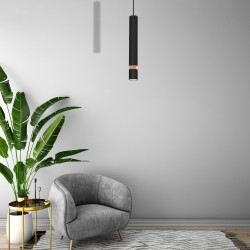 JOKER BLACK/WOOD Pendant Lamp 1xGU10