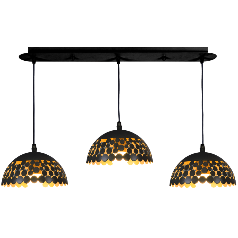 Lámpara colgante LISA BLACK 3xE27