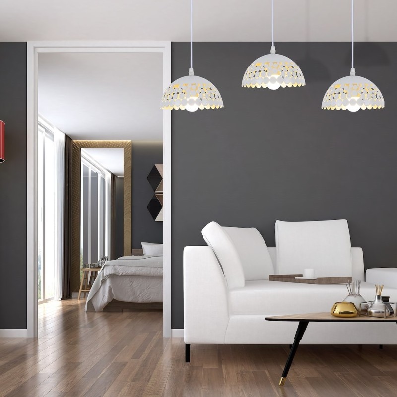 Lámpara colgante LISA WHITE 3xE27