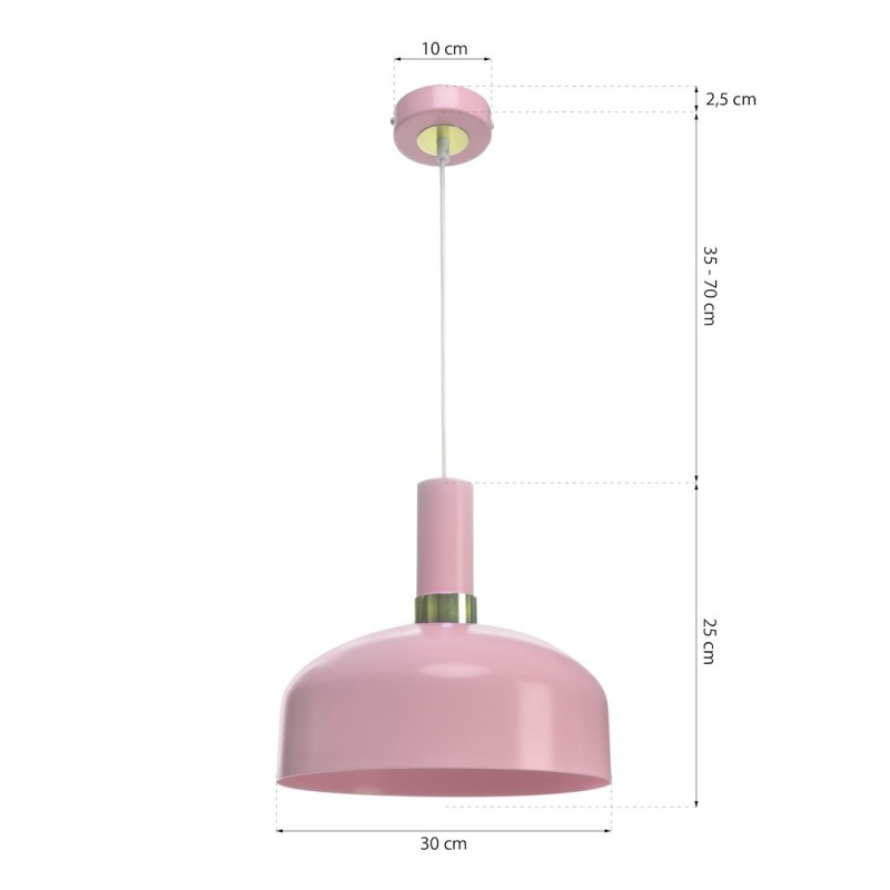 MALMO PINK Hanging Lamp 1xE27