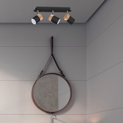 Lámpara de techo JOKER BLACK/WOOD 3xGU10