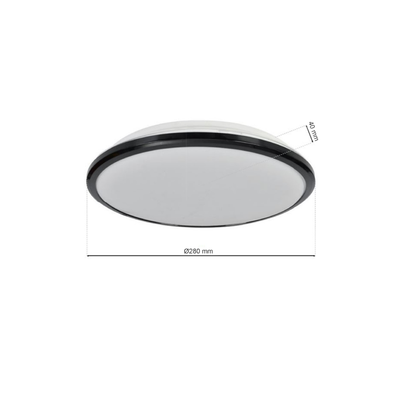 TERMA BLACK Deckenleuchte 18W LED IP44 Ø280 mm
