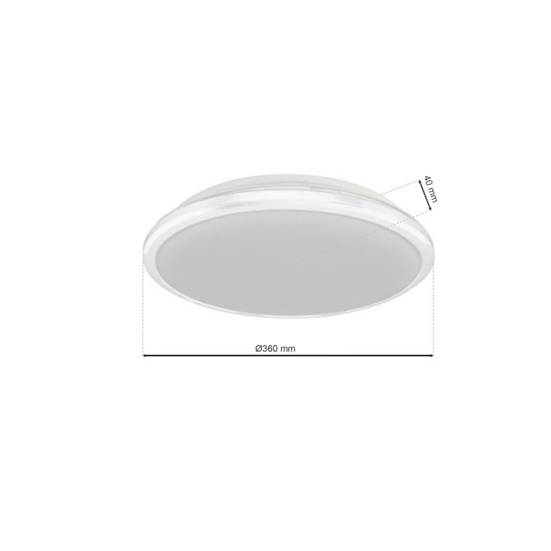 TERMA WHITE 24W LED DECKENLEUCHTE IP44 Ø360 mm