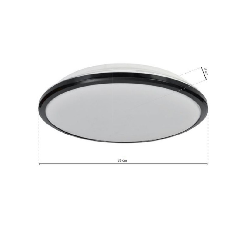 Стеля TERMA BLACK 24W LED IP44 Ø360 мм