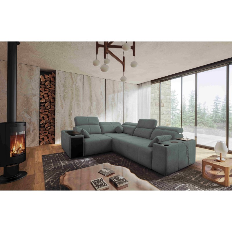 Milano II Corner Sofa with Sleeping Function – Weave, Verita 88 Verita 09