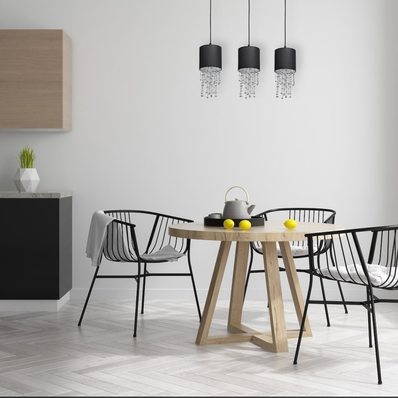 ALMERIA BLACK/CHROME Pendant Lamp 3xE27