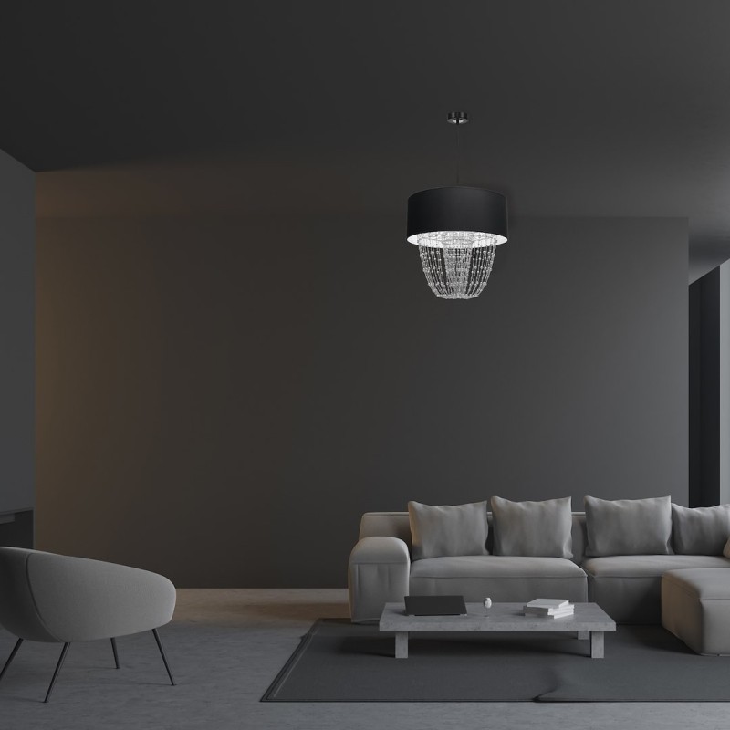ALMERIA BLACK/CHROME Pendant Lamp 1xE27