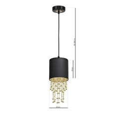 Hängeleuchte ALMERIA SCHWARZ/GOLD 1xE27