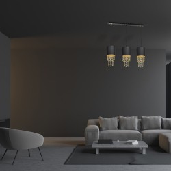 ALMERIA BLACK/GOLD Pendant Lamp 3xE27