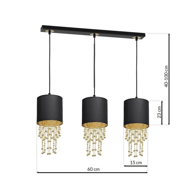 ALMERIA BLACK/GOLD Pendant Lamp 3xE27