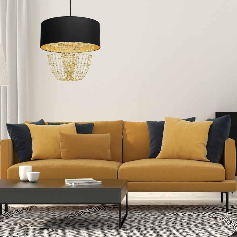 ALMERIA BLACK/GOLD Hanging Lamp 1xE27