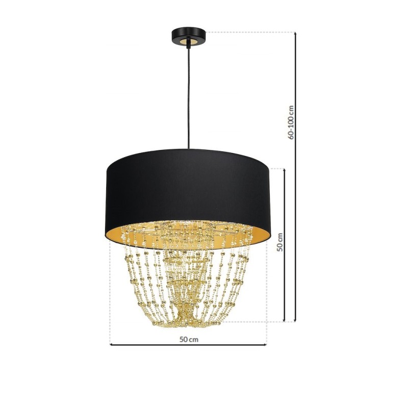ALMERIA BLACK/GOLD Hanging Lamp 1xE27
