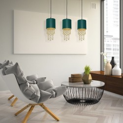 ALMERIA GREEN/GOLD Pendant Lamp 3xE27