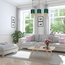ALMERIA GREEN/GOLD Pendant Lamp 3xE27