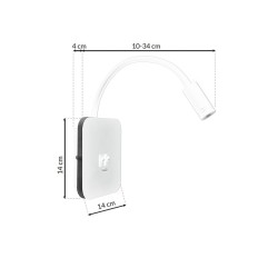 BASE 8W+2W WHITE night lamp