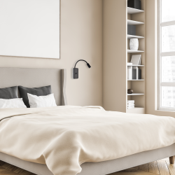 Nachttischlampe BASE 8W+2W SCHWARZ