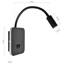 BASE 8W+2W BLACK night lamp